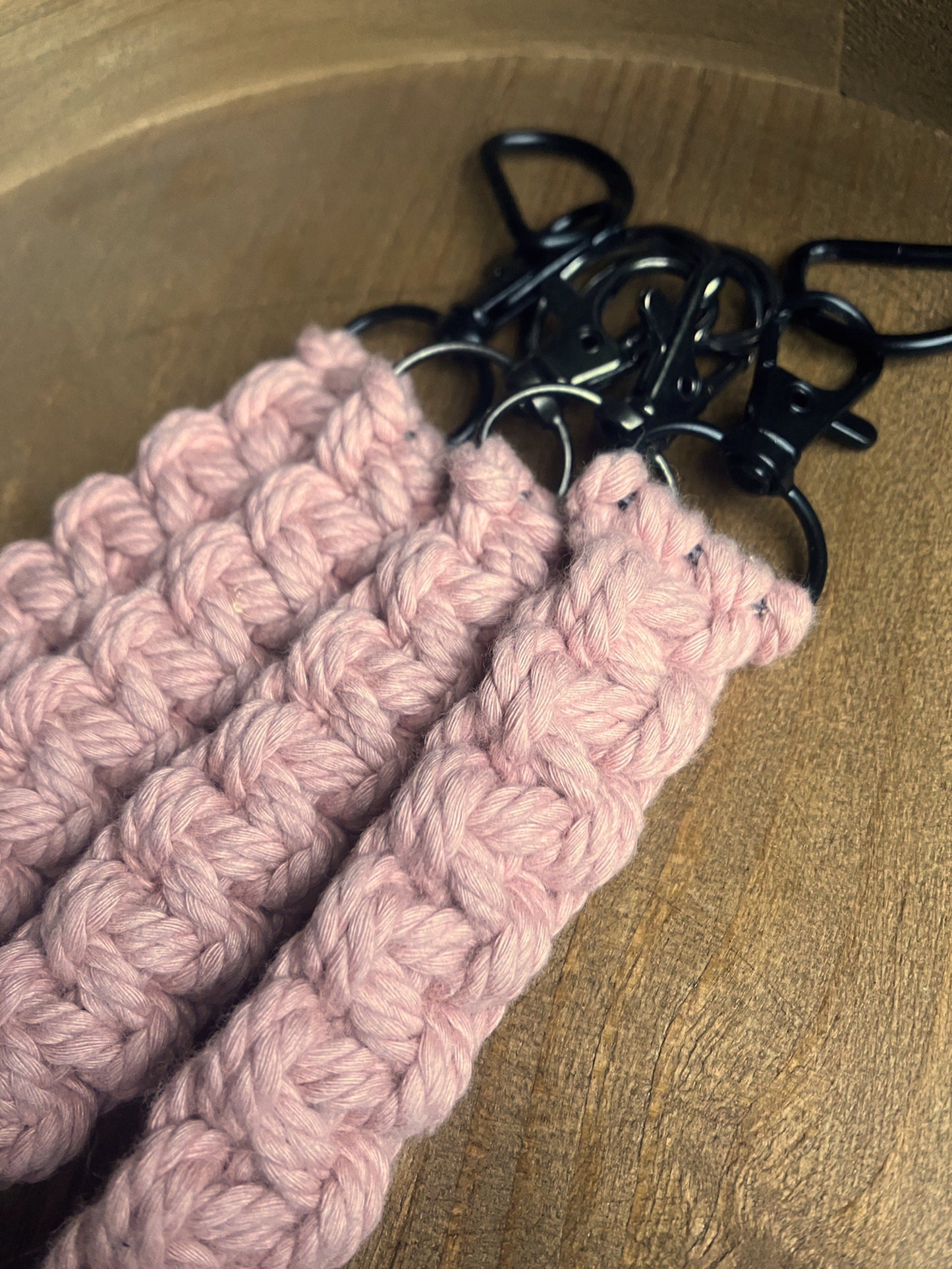 Macrame Fringe Keychain - Pink