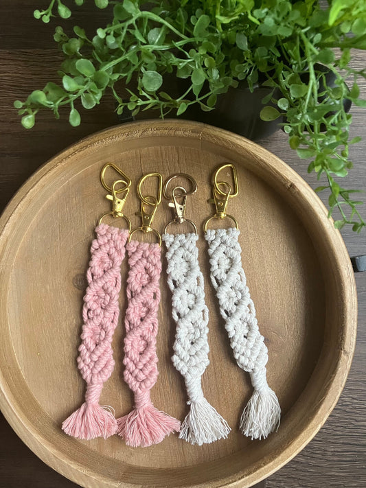 Braided Macrame Fringe Keychain